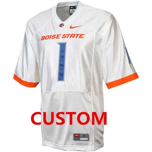 Mens Boise State Broncos Customized White Jersey